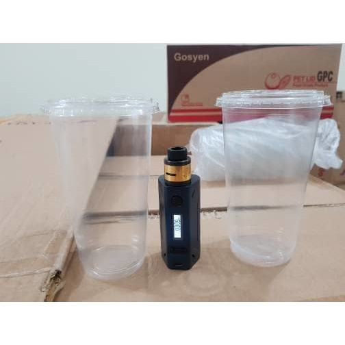 Cup PP 22oz Polycup / Gelas Plastik PP 22oz + Tutup FLAT MIN 100PCS