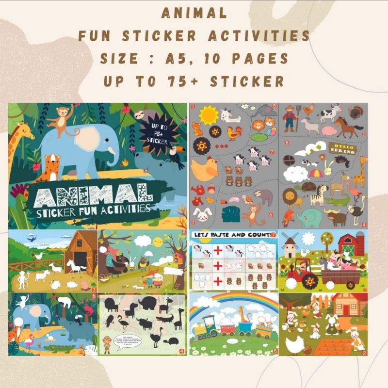 Buku Stiker Lucu Anak Banyak Tema Sticker book fun activity aktivitas anak buku stiker