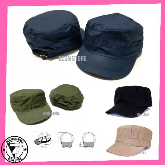 Topi Komando Polos Militer Army Murah Navy - Biru Dongker
