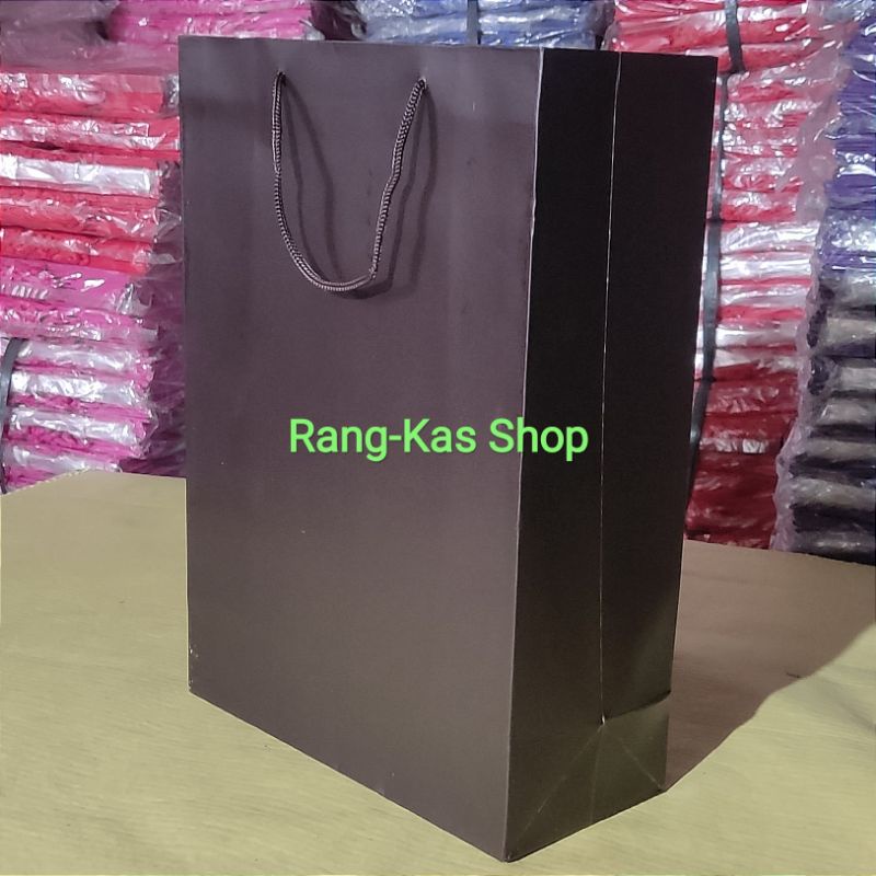 Paperbag Coklat Tua Folio karton tebal