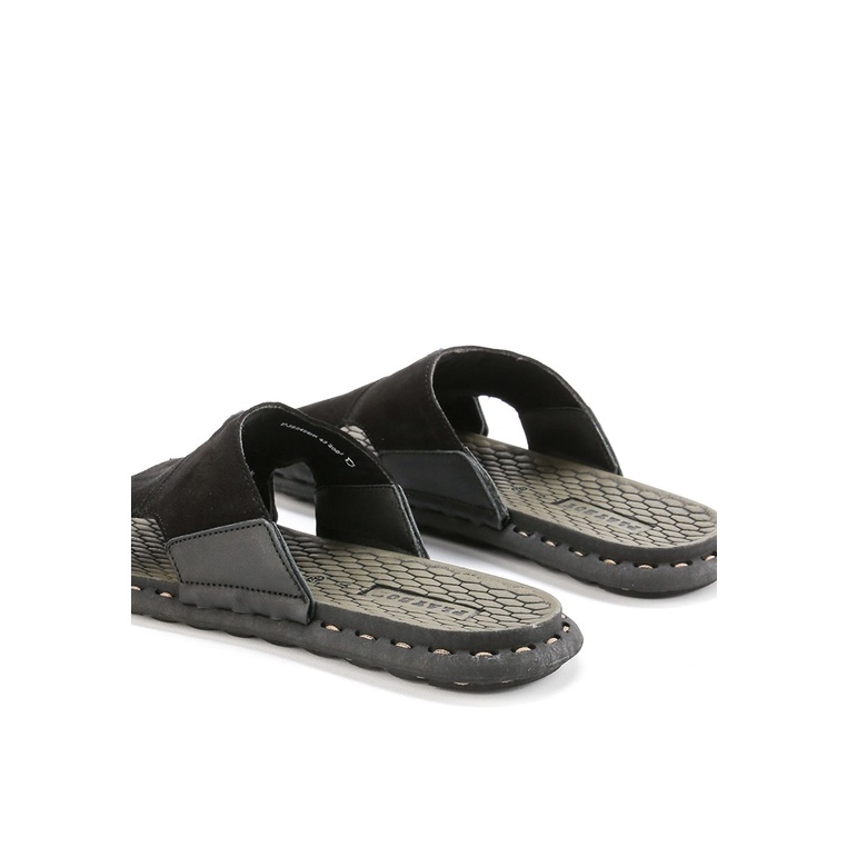 SANDAL SLIDE KULIT PLAYBOY PRIA ORIGINAL CASUAL BRANDED HITAM PL23