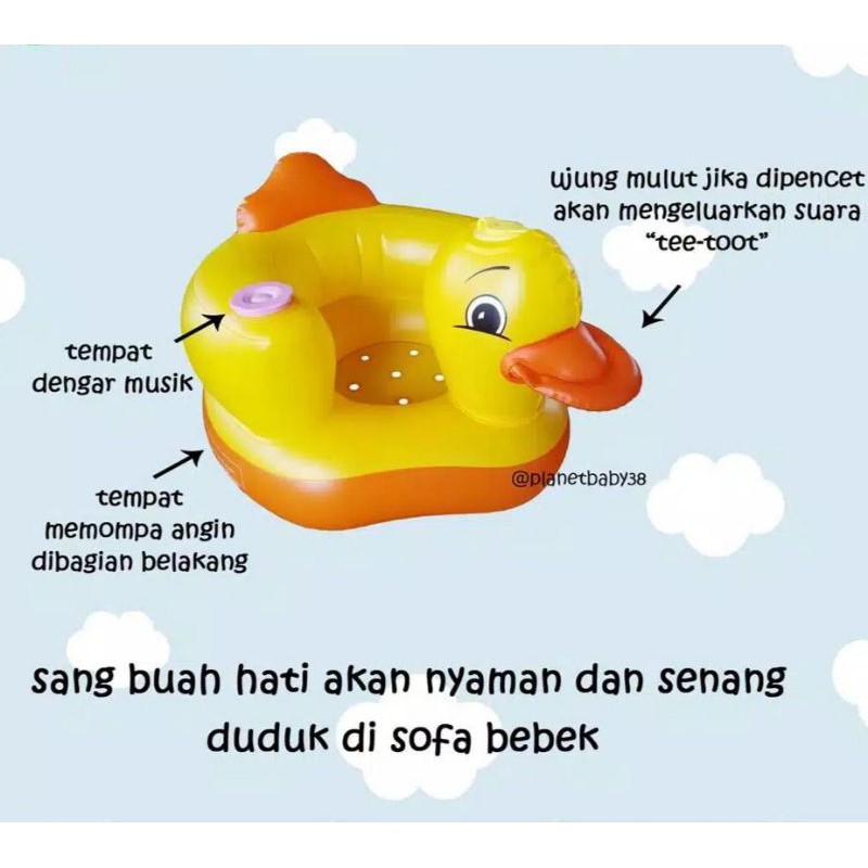 Sofa Bebek Kursi Duduk Baby Musik Pompa Angin Karakter Kelinci Ada Music Dan Non Music Sofa Kursi Makan Bayi belajar duduk balon Baby Chair Model Tiup Bebek Dengan Music Musik