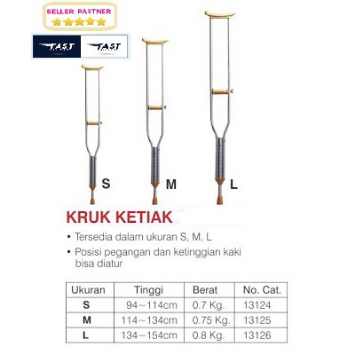 Tongkat kaki lipat sepasang untuk kanan-kiri subsidi ongkir, kuat awet alumunium murah