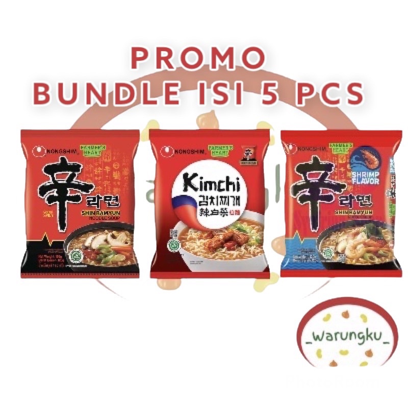 PROMO BUNDLE NONGSHIM isi 5pcs All Varian Shin Ramyun