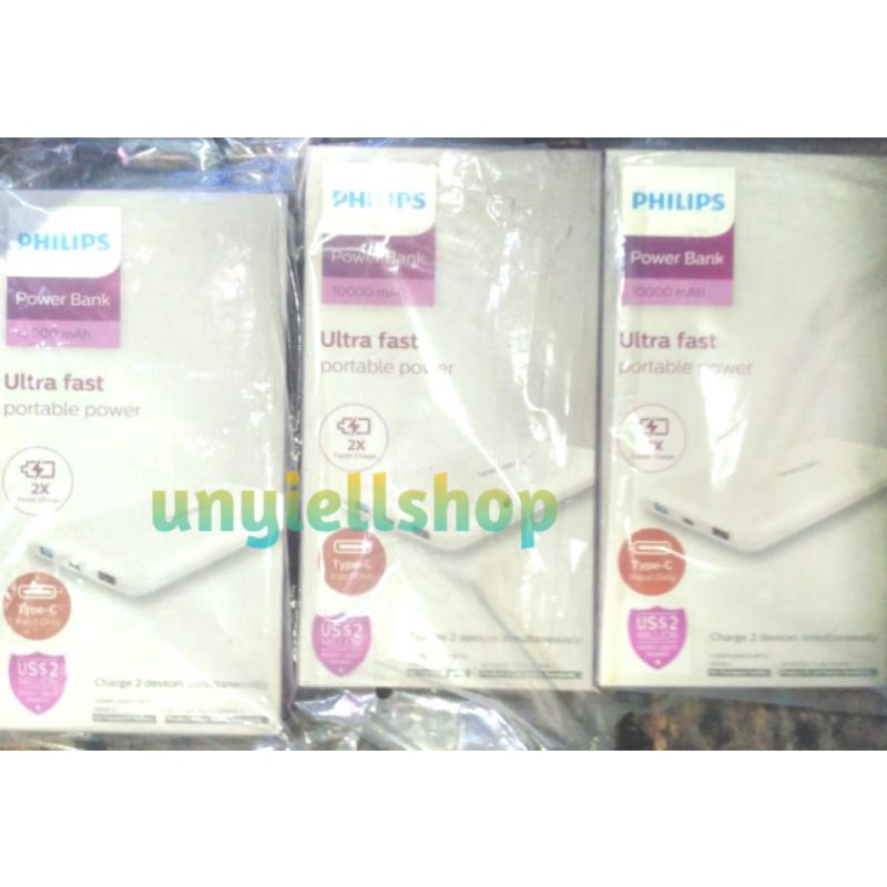 Philips  DLP 6812N Power Bank  10000mAH White Type C Berkualitas