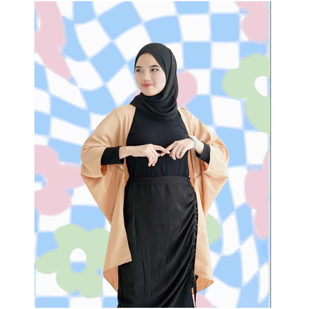 Tq88indonesia Baju Luaran Wanita Terbaru / FENTE SCARF OUTER PLAIN / Outer Cewek / Cardigan Wanita / Ootd / Outfit Terbaru