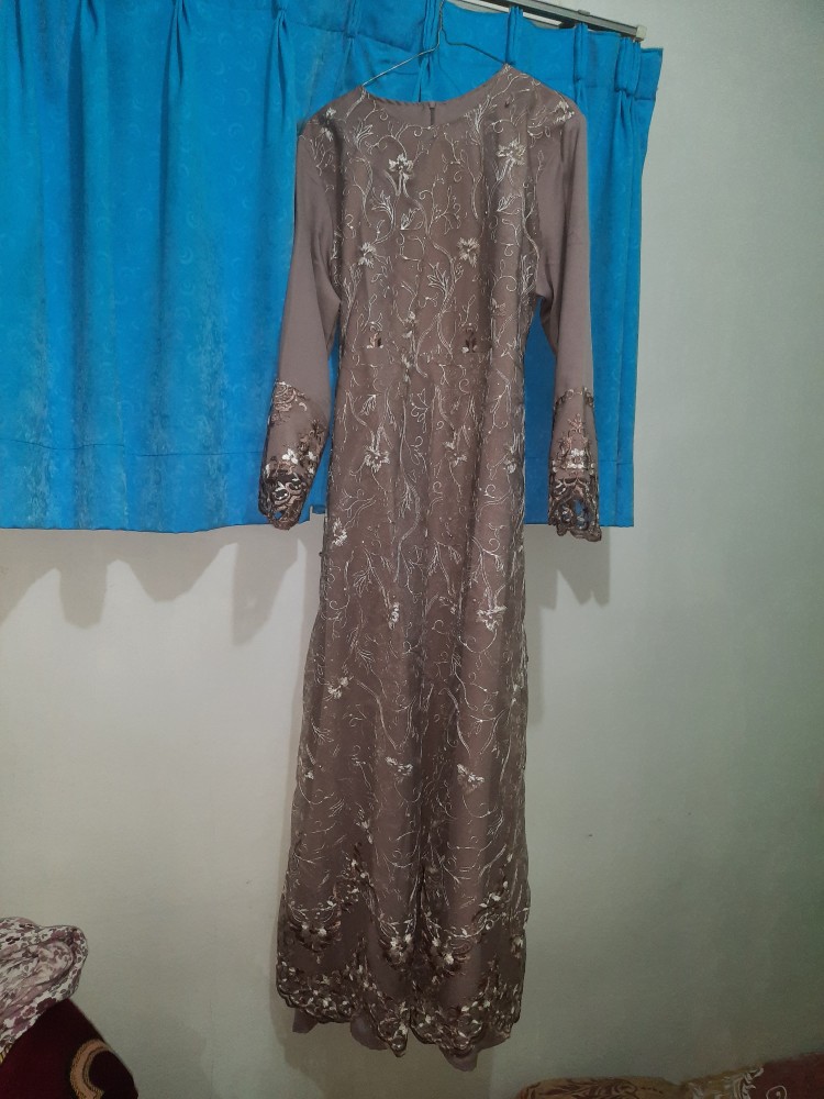 [model Baru] Gamis Maxi Keila/ S-m,l,xl,xxl, Xxxl / Brukat Premium/ Seragam/ Kondangan