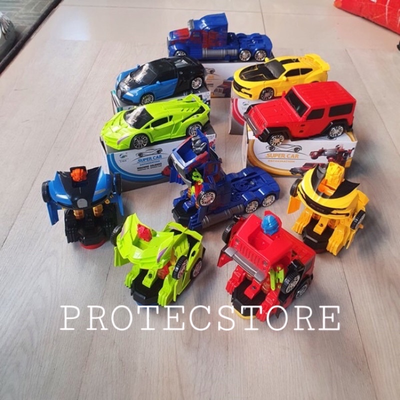 MAINAN ANAK MOBIL ISI 5PCS MOBIL ROBOT TRANSFORMER SUPER CAR BERUBAH JADI ROBOT