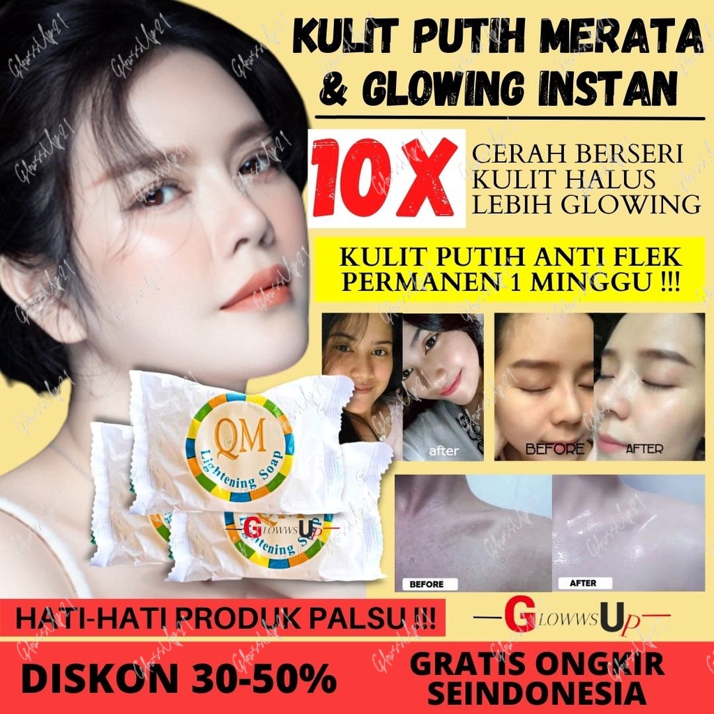 SABUN PENCERAH WAJAH QM BRIGHTENING SOAP SABUN WAJAH PEMUTIH WAJAH SABUN PEMUTIH WAJAH SABUN PEMUTIH SABUN BATANG SABUN BATANGAN