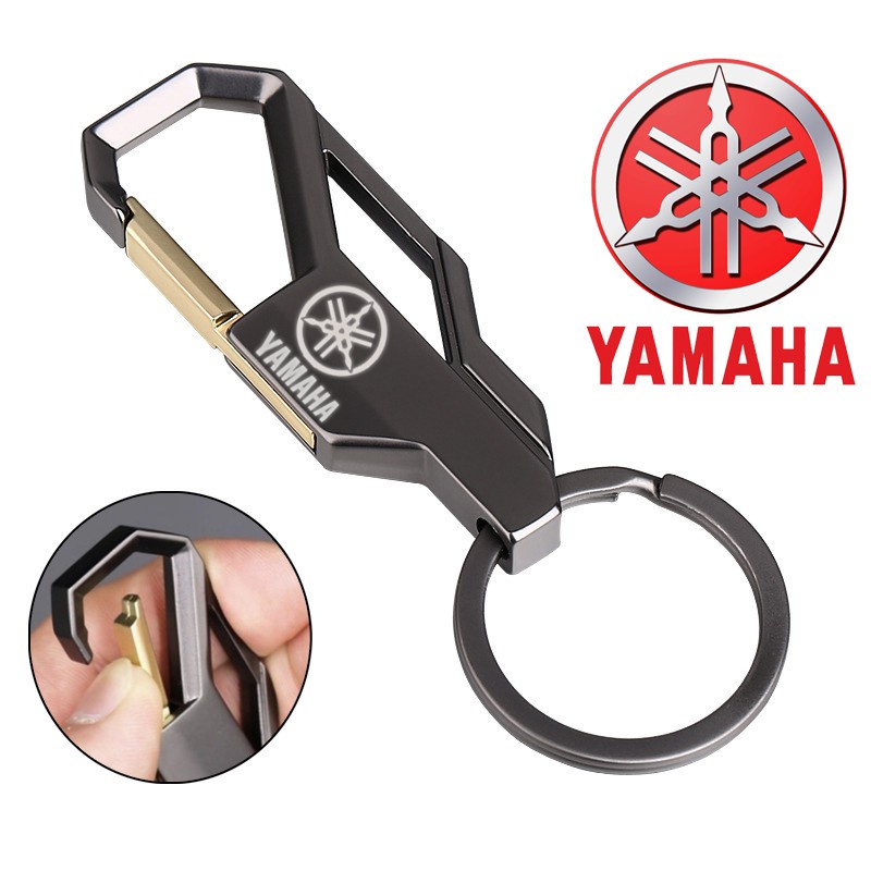 [G028] Gantungan Kunci Logo Stainless Metal Carabiner Remote Aksesoris Mobil Motor Honda Yamaha