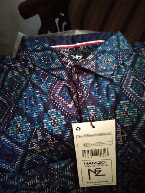 Kemeja Batik Pria Lengan Panjang Long Navy Batik Diamond Murah 4543