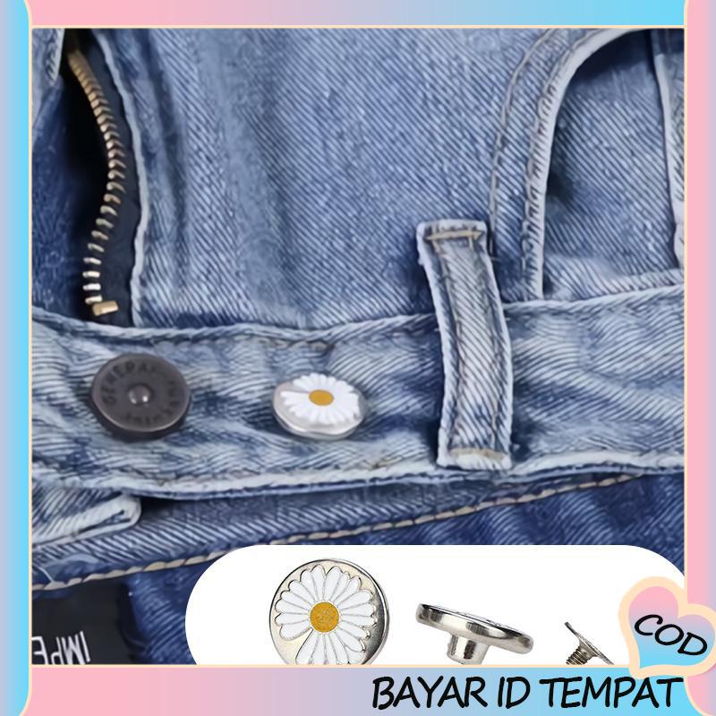 COD❤️ Jeans yang Dapat Dilepas Jenis Sekrup Penyesuaian Pinggang Tombol Logam Universal-A.one