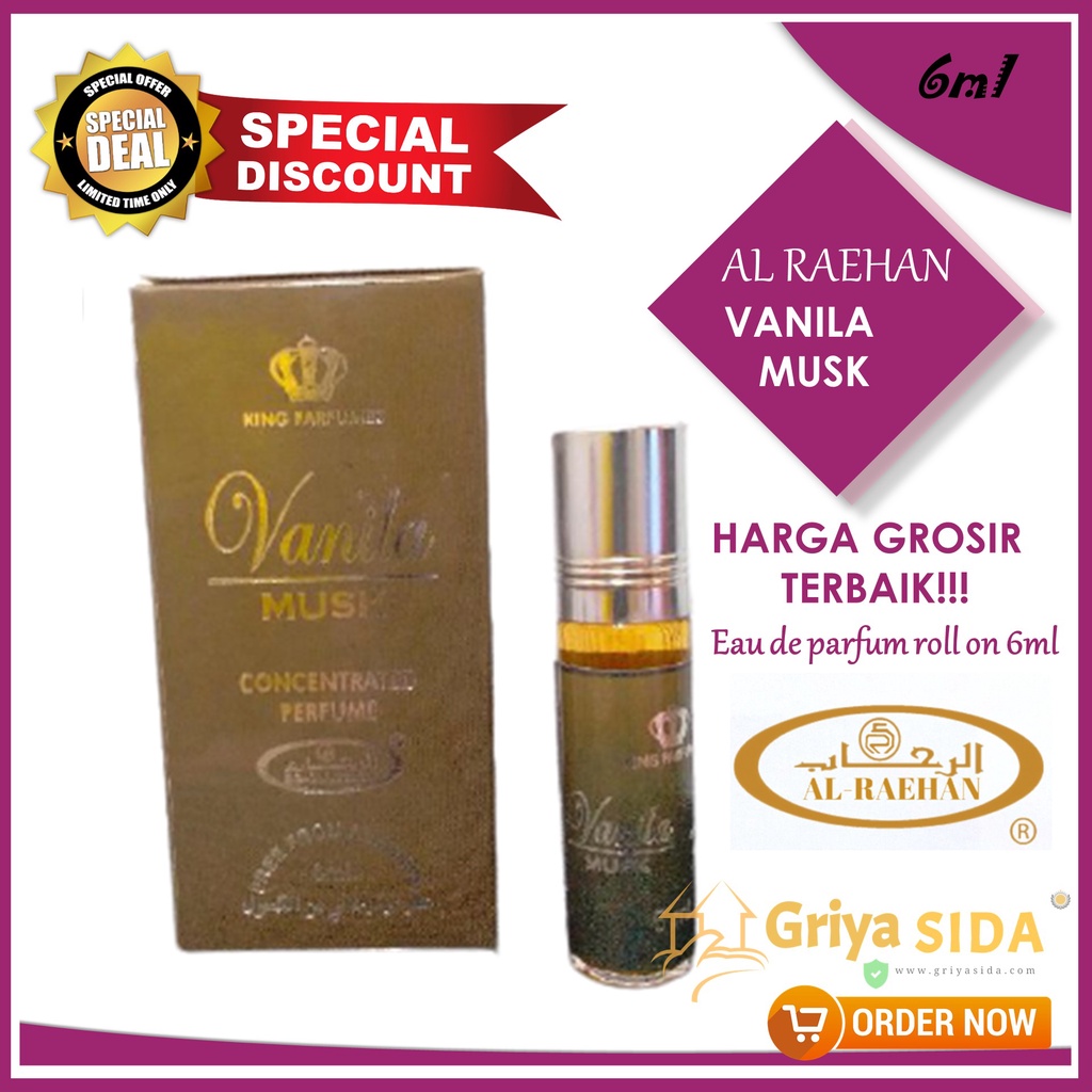 Parfum Vanila musk 6ml alraehan minyak wangi misk mirip al rehab parfum Harga grosir PROMO!!