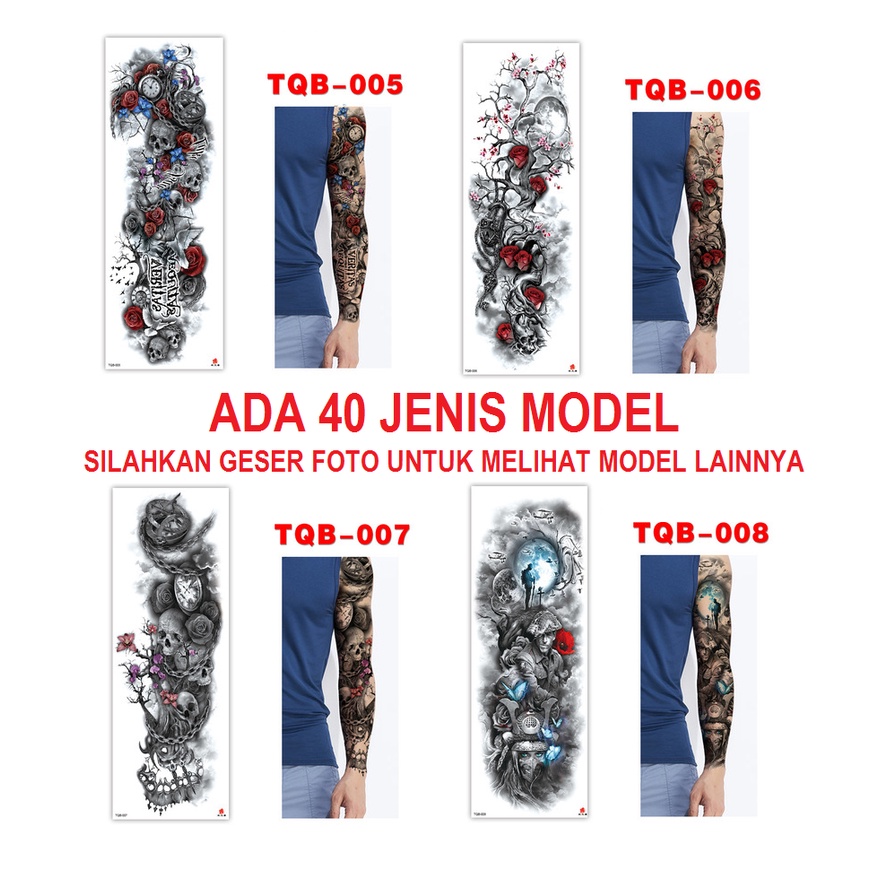 TATO TEMPORARY UKURAN FULL ARM FULL TANGAN TATTOO SEMENTARA STIKER TATO TEMPORER TATTO sementara Ant