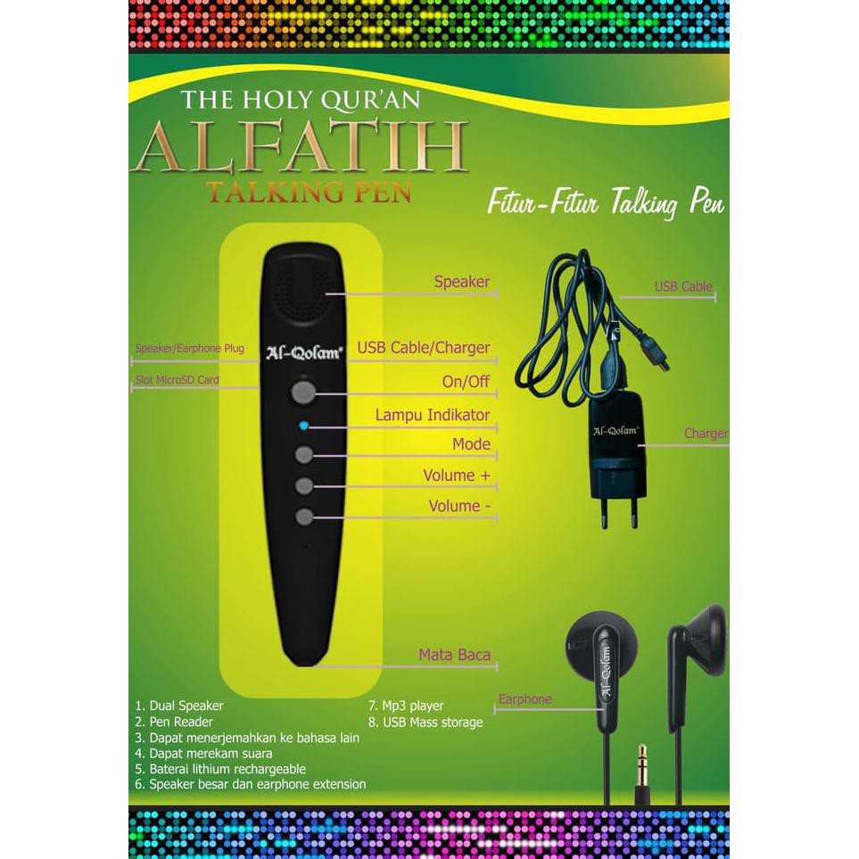 Alfatih Talking Pen, Alquran Al-Fatih, Al-Quran Read Pen + Buku Iqro