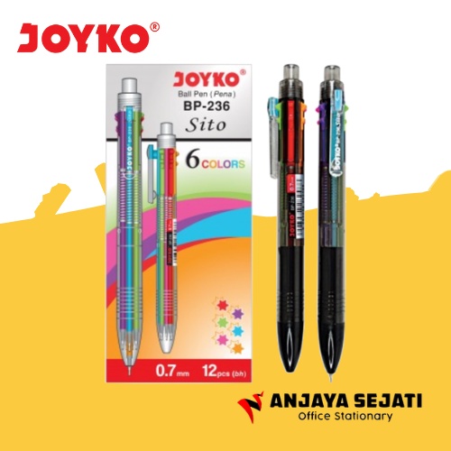 

Bolpen Joyko 6 Warna Sito BP-236