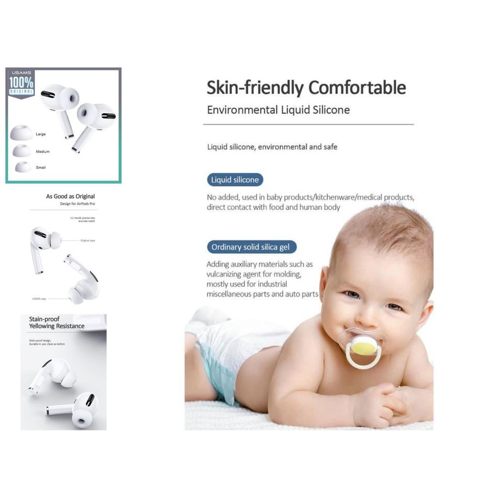 eartips airpods pro usams original silicone protective caps   small