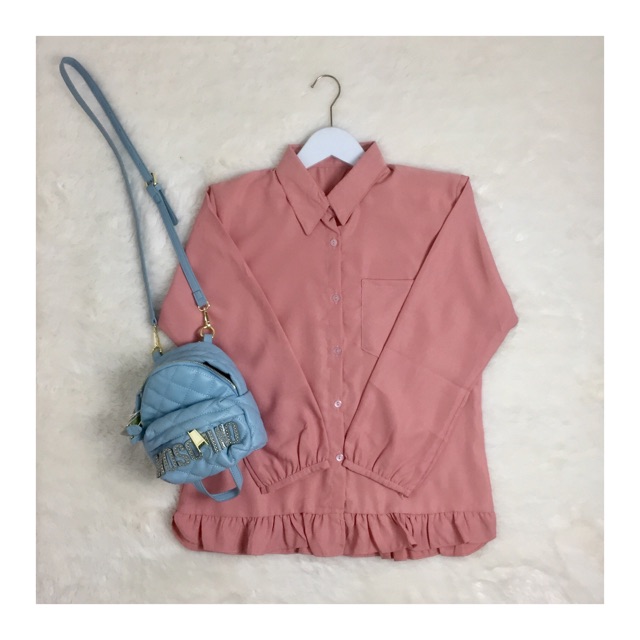 Zaraa basic top by calista.id / kemeja basic wanita warna pastel