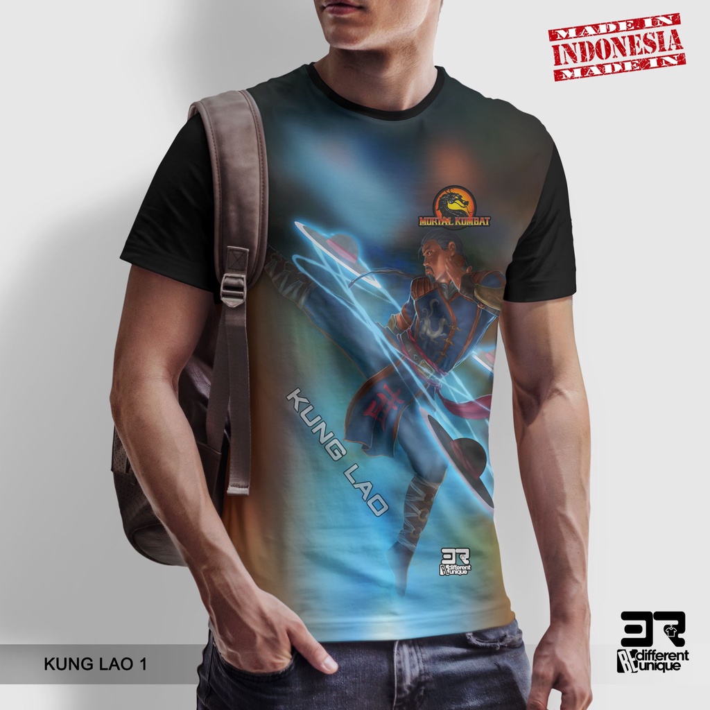 [ COD ] KAOS PRINTING GAMBAR MORTAL KOMBAT KUNG LAO 1 - BAJU  GAME GAMERS FILM MOVIE MORTAL COMBAT D