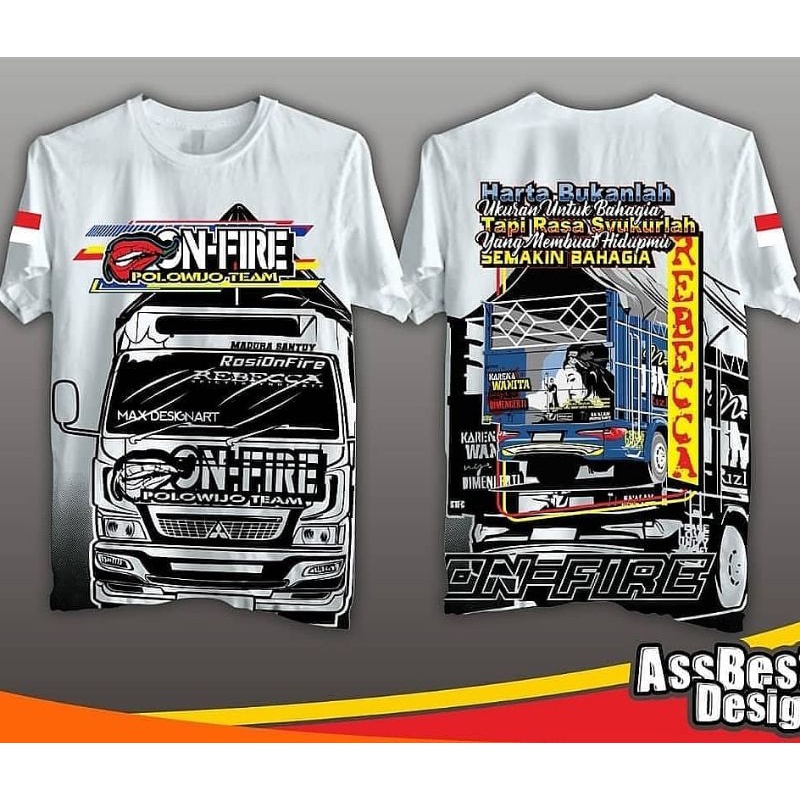 kaos truk ori// on fire // baju truk//kaos sodrek//driver