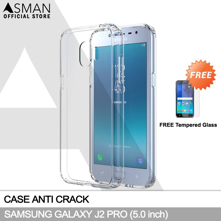 Anti Crack Samsung Galaxy J2 Pro (5.0&quot;) | Soft Case Anti Bentur + FREE Tempered Glass