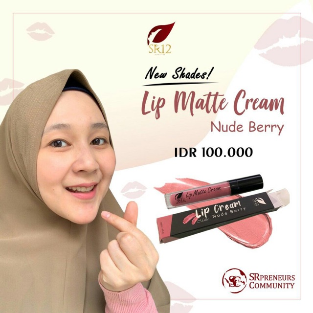 SR12 LIP MATTE CREAM BPOM / LIPSTIK MATTE MAKE UP / BEBAS PARABEN TAHAN LAMA &amp; RINGAN