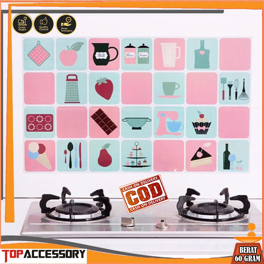 Tempelan Dapur Anti Minyak Tahan Panas Tempelan Tempelan Dapur Anti Minyak Tahan Panas Tempelan