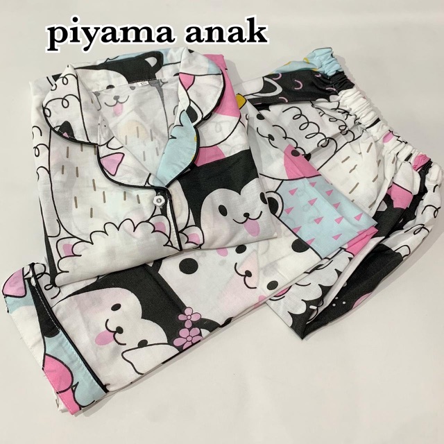 Piyama POPPY BIRU bisa couple mom kids and family
