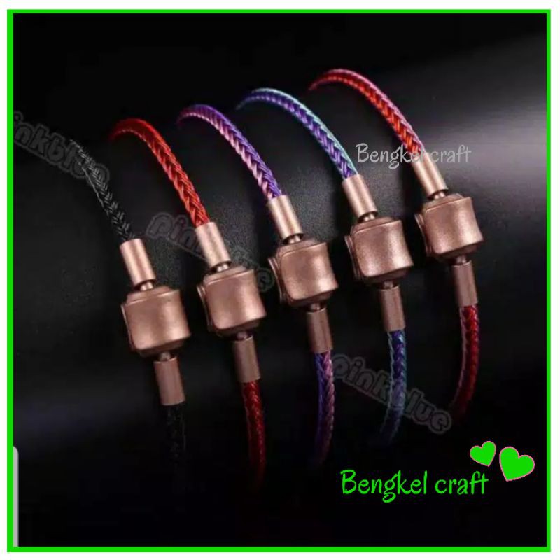 bahan gelang emas kawat wire rope liontin huruf