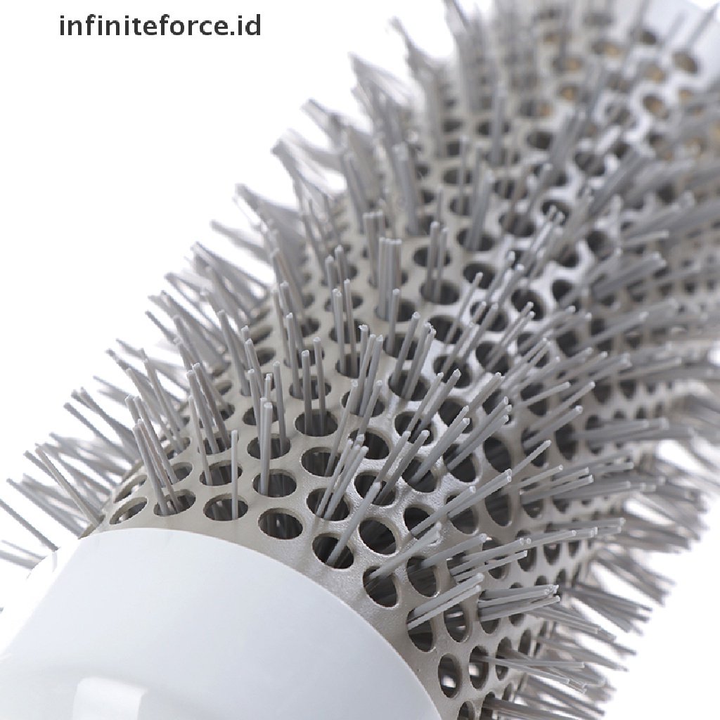 (Infiniteforce.Id) Sisir Thermal Ionik Profesional Bentuk Bulat Bahan Keramik