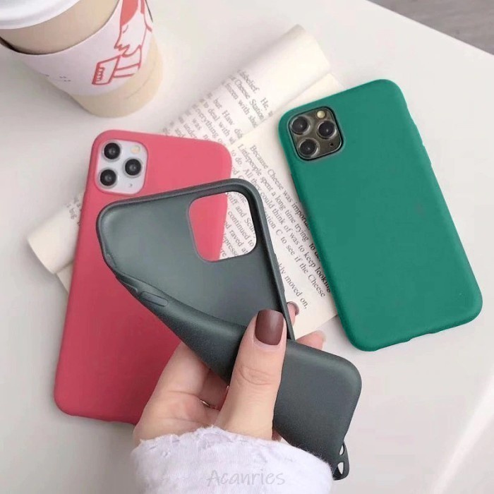 Case Samsung A13 4G Macaron Case Softcase Casing + Tempered Glass Anti gores Layar Full Cover