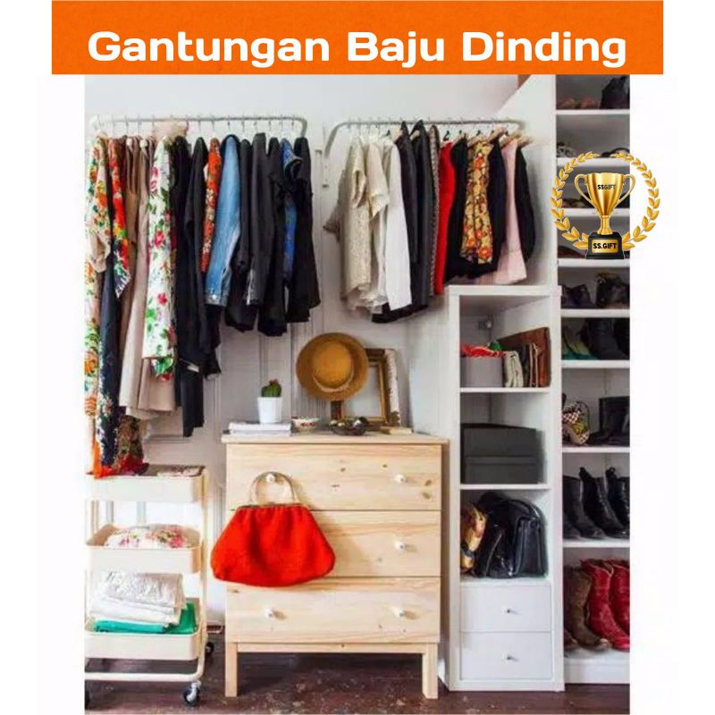 Gantungan Baju Dinding | Gantungan Baju Tembok | Gawang Tempel Tembok