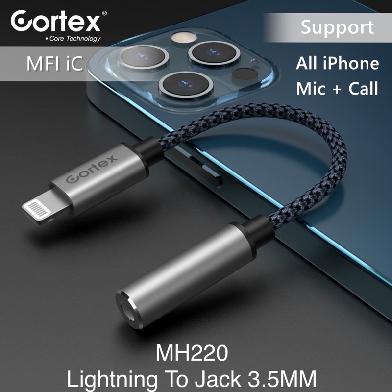 CORTEX MH220 SPLITTER L CONVERTER LIGH TO HEADPHONE JACk 3.5MM HEADSET IC ORIGINAL