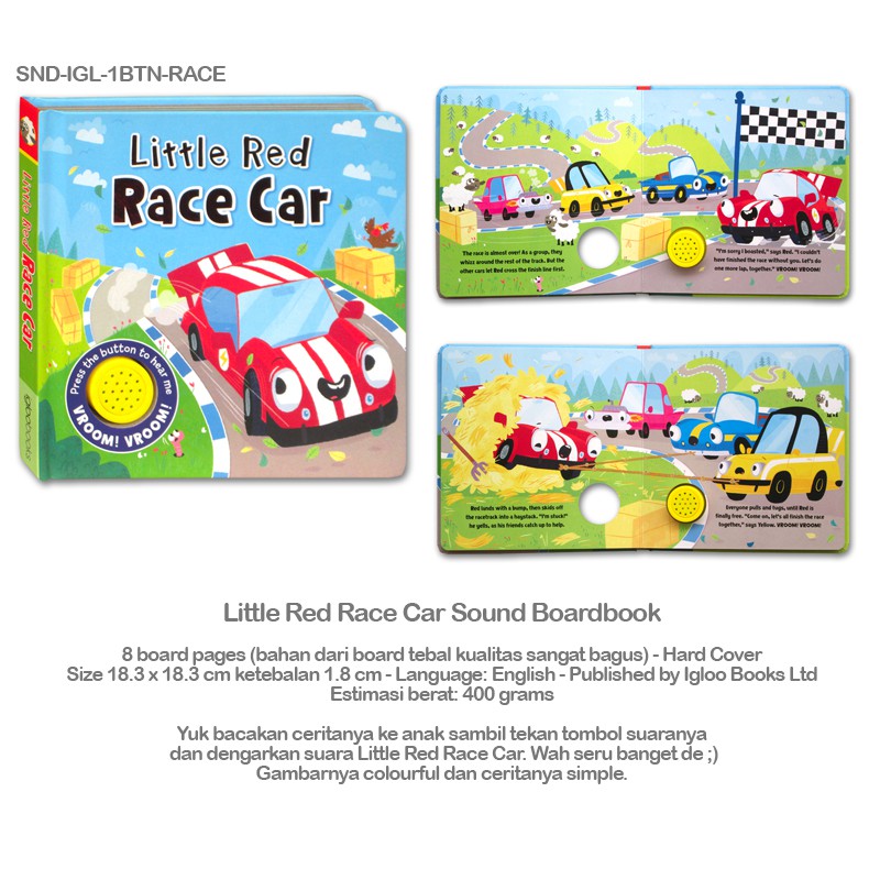 Little Red Race Car Sound Boardbook Shopee Indonesia
