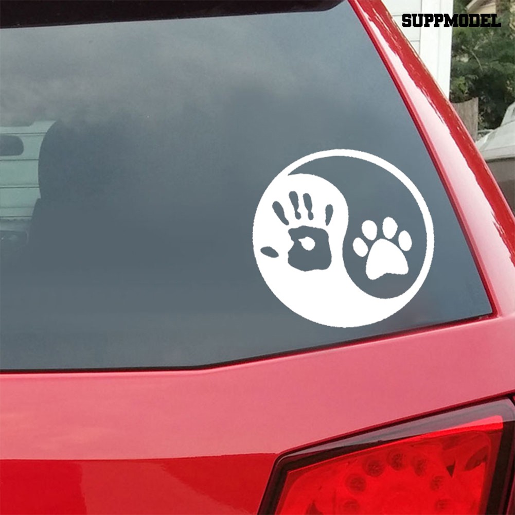 Supmodel Yin Yang Human Dog Hand Car Trunk Body Bumper Window Decor Styling Decal Sticker