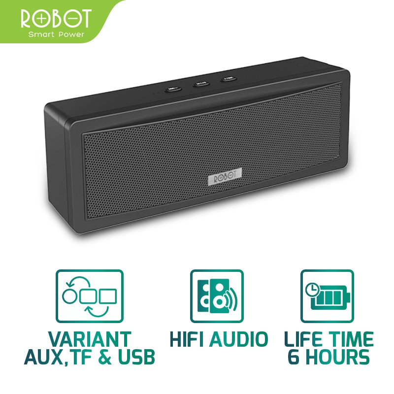 Speaker Bluetooth Robot RB420 Bluetooth 5.0 TWS Portable Audio Wireless Super Bass Mini Stereo Original - Garansi 1 Tahun-Grey