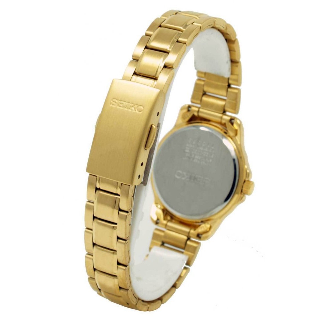 Seiko Ladies SUR714P1 Swarovski Gold Coating - Jam Tangan Wanita SUR714