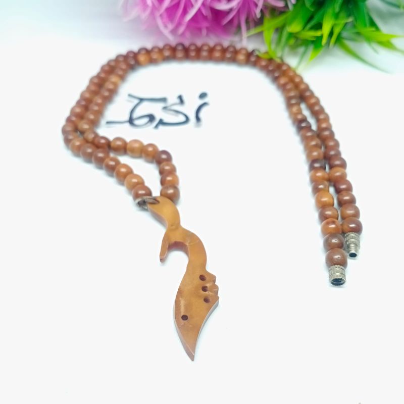 kalung tasbih kayu kaukah kokka fukoha asli kujang coklat