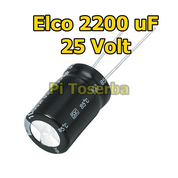 Kapasitor Elektrolit Elco elko 2200 uF 25 Volt