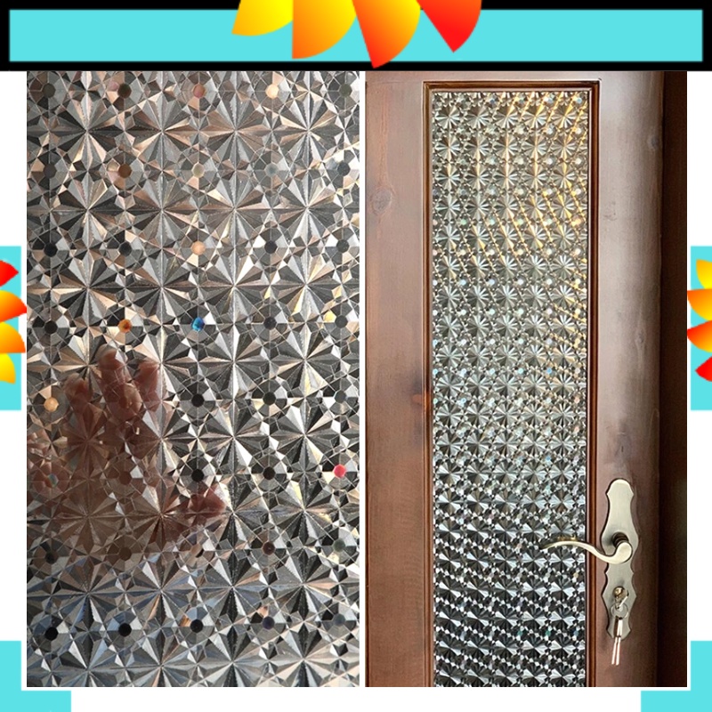 STICKER STIKER KACA HOLOGRAM DIAMOND SUNBLAST KACA STICKER SETIKER WALLPAPER PINTU JENDELA KACA BUAT KAMAR MANDI DEKORASI DECOR DEKOR RUMAH WALPAPER SANBLAST WELPEPER SANBLAS SUNBLAST SUNBLAS LEMARI KACA DAPUR AESTHENTIC 3D MINIMALIS PREMIUM MURAH