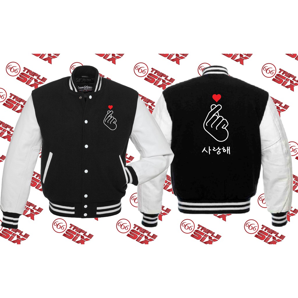 Jaket Varsity Baseball Finger Heart Korea