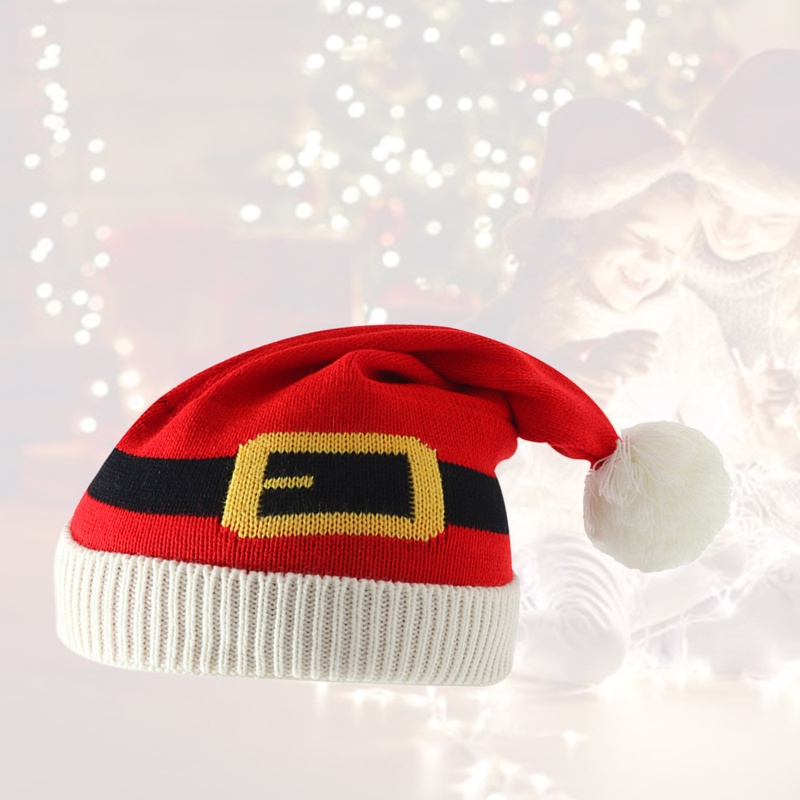 Topi Rajut Pom Pom Desain Santa Untuk Orang Tua Dan Anak