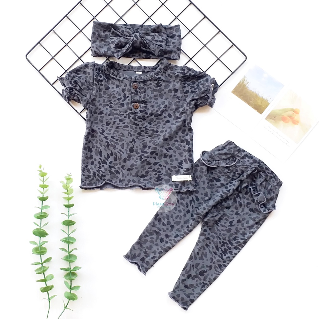 PROMO 6.6 plazababyku  MX MOLLY setelan bayi motif bunga yang lucu free headband PART2