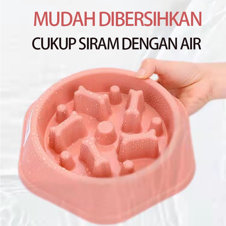 Dog Cat Slow Eating Bowl| Slow Feeder Bowl | Anti Bloat | Anti choking | Mangkok Anjing Kucing Murah（Warna acak）