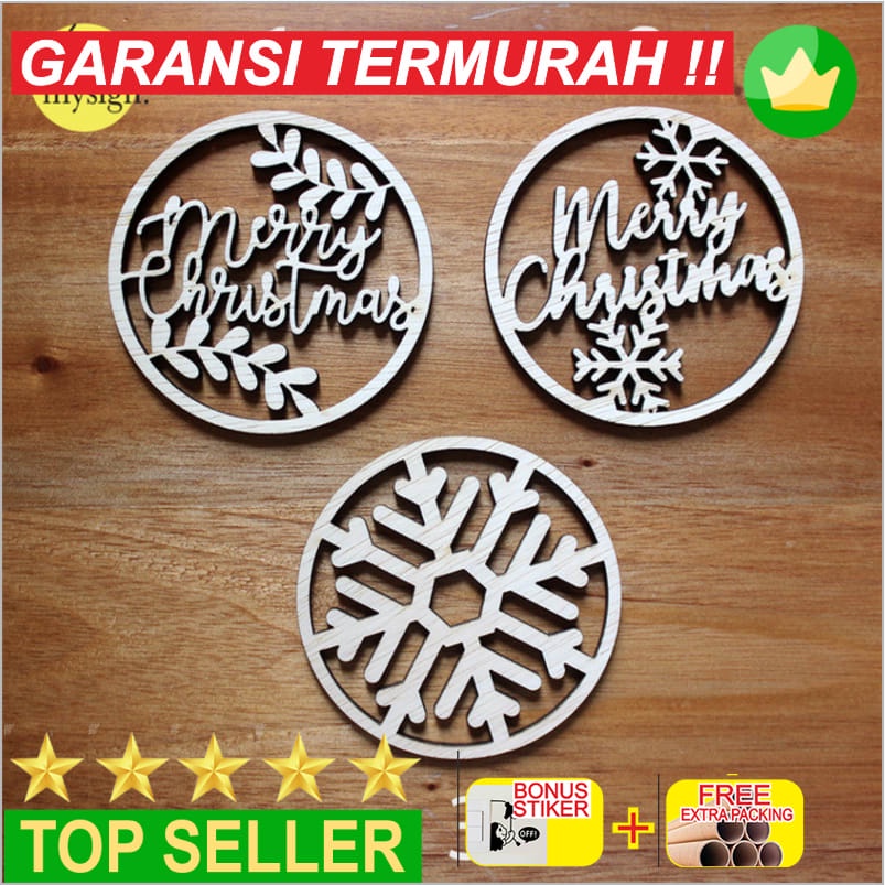 

Grosir Christmas Tag Kayu Round / Label Hiasan Hampers Natal / Tag Hampers Elegan