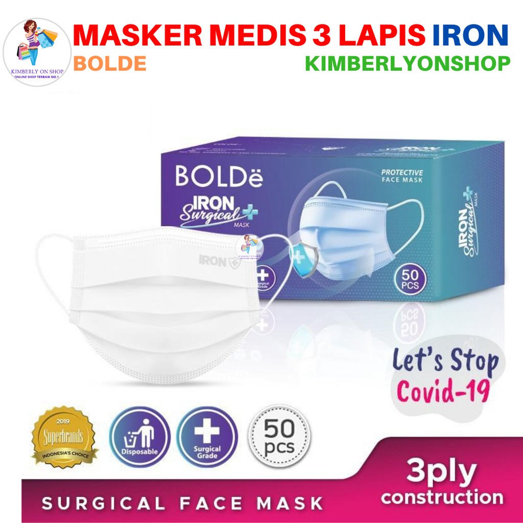 Masker Medis Iron Surgical Mask 3Ply isi 50pcs