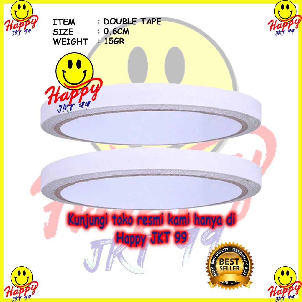 [ HAPPY JKT 99 ] ISOLASI DOUBLE TAPE SOLVENT 0.6CM X 12M