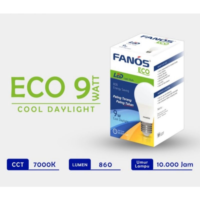 lampu LED fanos eco 9 watt
