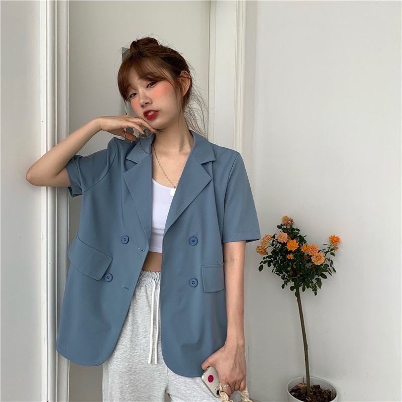 BLAZER LENGAN PENDEK KOREA