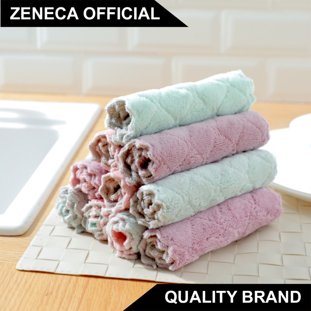 Kain Lap Piring Meja Dapur Bahan Microfiber Menyerap Minyak Dan Air Kualitas Lebih Tebal